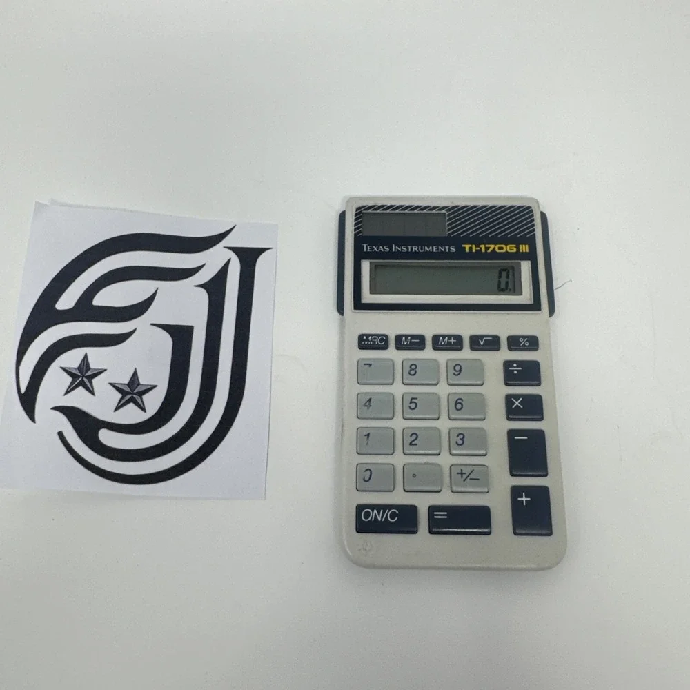 Texas Instruments Solar Calculator TI-1706 III Vintage - works but no cover